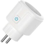 Prise connecte sp21 - 4 wifi 16a compatible avec alexa, google home, siri, commande vocale, contrle ...
