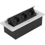 Prise de courant 3 prises pour bureau ou sol, station de recharge encastr�e, prise ue 250 v 16 a / 10 ...