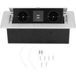 Prise de courant station de recharge encastr�e de bureau multifonctionnelle avec 2 prises ports usb ac ...