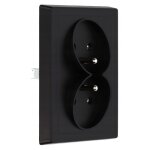Prise double avec terre ip20 16a 250v encastrable noir mat
