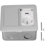 Prise �lectrique au sol ac250v prise encastr�e �tanche 2 prises eu prise de courant(gris argent�)