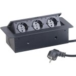 Prise encastrable avec, prise encastr�e r�tractable 3 voies, prise de courant compl�te, en aluminium ...