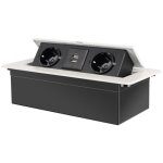 Prise encastrable plan de travail blanc, multiprise plan de travail cuisine avec 2 prises + 2usb