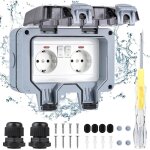 Beijiyi - prise etanche exterieur ip66, 2 prise de courant et volet de protection multiprise electrique, ...