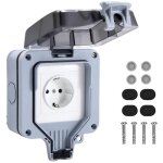 Prise tanche ip66, prise exterieur rsistant aux intempries, bote de derivation extrieure murale, ...