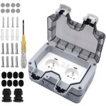 Prise ext�rieure �tanche avec interrupteur et voyant lumineux, double prise encastr�e standard fran�aise, ...