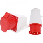 Cyslmuk - prise industrielle triphase 5 broches 16a, prise mle et femelle, 3 p + n + t, pour rallonge ...