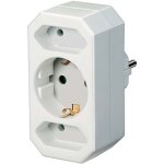 Prises multiples adaptateur de prise a 3 voies avec protection accrue des contacts 2 x prises euro 1 ...