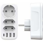 Prise multiple usb, multiprise murale 3 prises et 3 ports usb 3a, chargeur usb multiple 6 en 1 4000w, ...