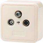 Prise murale coaxiale - konig - tv / fm / sat - blanc - rectangulaire - int�rieur
