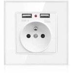 Prise murale double usb xvx - chargeur de batterie pour iphone / android prise fran�aise dolaso