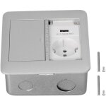 Prise murale encastrée multifonction - 2 prises eu 250v (gris argenté) - antifeu & Étanche - pour sol ... Prise murale encastrée multifonction - 2 prises eu 250v (gris argenté) - antifeu & Étanche - pour sol ...
