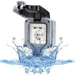 Prise murale ext�rieure avec port usb pour usage ext�rieur, prise �tanche ip66, prise de jardin, montage ...