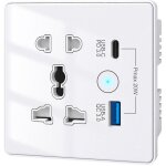 Prise murale intelligente (5 prises + 2 ports usb) compatible avec alexa, application et commande vocale, ...