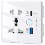 Prise murale intelligente (5 prises + 2 ports usb) compatible avec alexa, application et commande vocale, ...