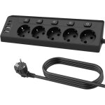 Prise plan de travail cuisine, multiprises avec 2 ports usb a et 2 ports usb c, multiprise 5 prises avec ...