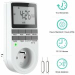 Prise programmable digitale, minuterie numrique hebdomadaire avec ecran lcd, minuterie prise electrique ...
