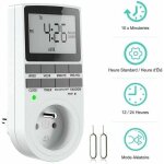 Prise programmable digitale, minuterie numrique hebdomadaire avec ecran lcd, minuterie prise electrique ...