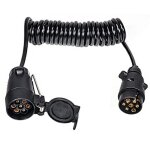 [jamais utilis]prise remorque 7 broches femelle avec cable 2. 5 m, 12v adaptateur prise remorque, accessoire ...