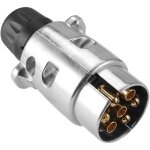 Prise de remorque m�le 7 broches m�tal, prise attelage 7 broches metal, connecteur electrique 7 broches ...