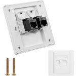 Prise r�seau cat6 gigabit ethernet, plaque frontale r�seau rj45 � branchement direct, passage double ...