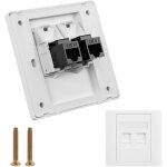 Prise r�seau cat6 gigabit ethernet, plaque frontale r�seau rj45 � branchement direct, passage double ...