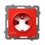 Prise simple blanche p / t avec mise  la terre 2p + z data avec cl d'autorisation sans cadre
