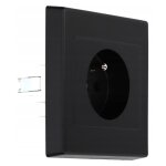 Prise simple avec terre ip20 16a 250v encastrable noir mat
