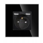 Prise simple en verre 2x contact usb - a 16a