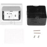 Prise de sol escamotable - 250v 16a + ports usb - mcanisme  ouverture douce - norme ue - finition argente ...