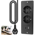 Prise de table encastr�e, multiprise encastr�e avec 1 port usb et 1 port type - c pd20w, prise r�tractable ...