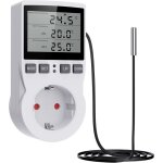 Prise thermostat, lcd prise thermostat avec sonde, regulateur de temperature numrique refroidissement ...