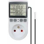 Prise thermostat regulateur de temp�rature num�rique chauffage refroidissement avec sonde, lcd prise ...
