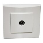 Prise tv simple blanche 1 sortie mâle 9. 52mm encastrée fixation vis complète avec plaque de finition ... Prise tv simple blanche 1 sortie mâle 9. 52mm encastrée fixation vis complète avec plaque de finition ...