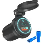 Prise usb 12v chargeur de voiture, prise de chargeur de voiture usb c, prise usb encastrable auto pour ...