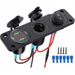 Prise usb 12v encastrable, prise allume cigare 12v, qc 3. 0 12v double chargeur usb, panneau de prise ...