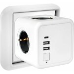 Prise usb multiple, multiprise murale cube 4 prises avec 2 usb secteur, 1 port de type c, 7 en 1 bloc ...