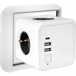 Prise usb multiple, multiprise murale cube 4 prises avec 2 usb secteur, 1 port de type c, 7 en 1 bloc ...