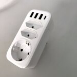 Prise usb multiple, prise murale electrique 7 en 1 chargeur usb multiprises avec 1 sortie ac, 2 prise ...