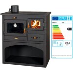 Prity - pole  bois avec four 1p34 ? 10, 1 kw, noir graphite, classe a, plaque de cuisson en mtal, ...