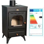 Prity - po�le � bois k1 r ? 9, 5 kw, noir graphite, classe a, design compact