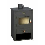 Prity - po�le � bois k12 ? 10, 4 kw, noir graphite, classe a, design compact