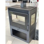 Prity - po�le � bois pm3 - tv ? 13 kw, noir graphite, classe a + , design panoramique avec triple vitrage ...