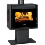 Prity - po�le � bois pm3l - tv ? 13 kw, noir graphite, classe a + , design panoramique avec triple vitrage ...
