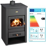 Prity - thermopole  bois k2 cp w10 ? 13, 3 kw, noir graphite, plaque suprieure en fonte, chaudire ...