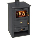 Prity - thermopole  bois k22 cp w10 ? 13, 3 kw, noir graphite, plaque suprieure en fonte, chaudire ...