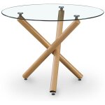 Privatefloor - table à manger ronde - design scandinave - 4 / 5 couverts - tesfa naturel Privatefloor - table à manger ronde - design scandinave - 4 / 5 couverts - tesfa naturel