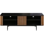 Pro living - meuble tv meuble tv 130 cm 4 niches plaqu� ch�ne linea