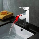 Pro et discount - robinet mitigeur lumineux, design, en laiton chrom et cartouche cramique pour vasque ...