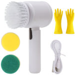 Produits de nettoyage - brosse de nettoyage �lectrique multifonctionnelle / blanc1 + gants en latex oxford ...